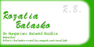 rozalia balasko business card