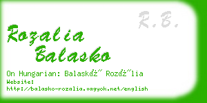 rozalia balasko business card